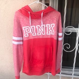 Pink pull-up sweater